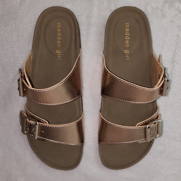 *New Low Price** Madden Girl Brasso Rose Gold Slides - Picture 5 of 11